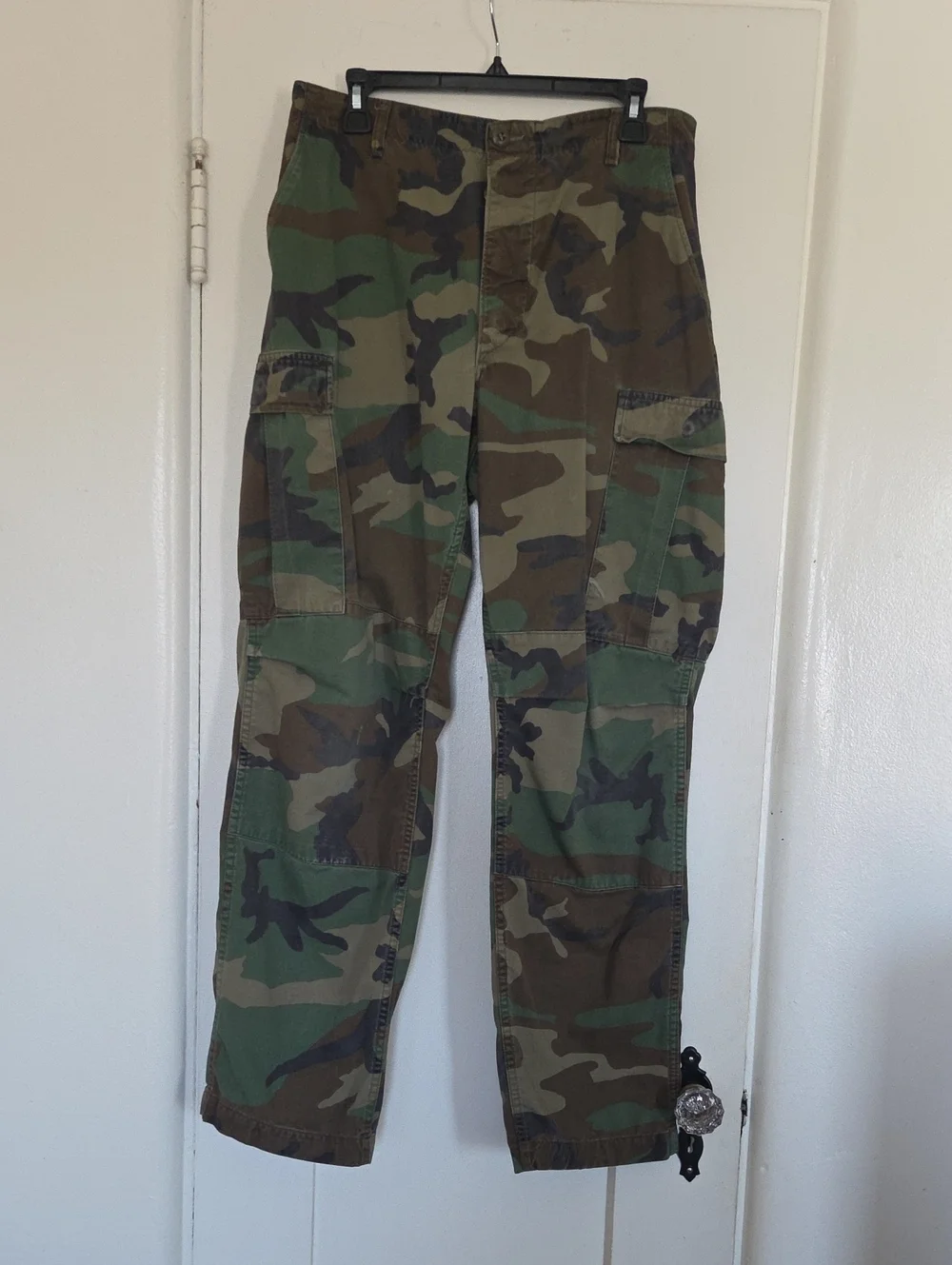 Vintage US Military Camouflage Cargo Utility Pant Adjustable Waist Size 36w